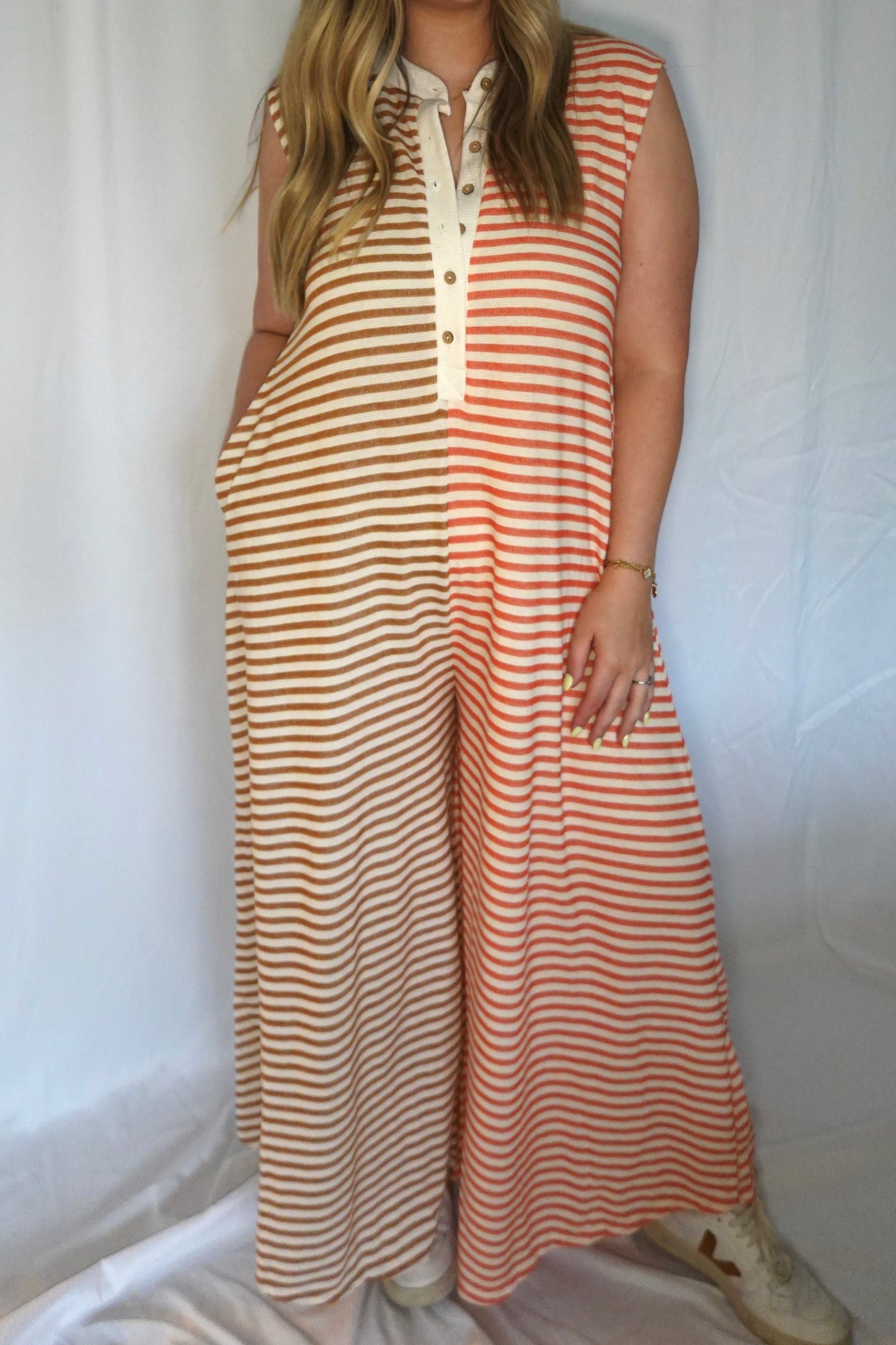 Striped Wide Leg Jumpsuit