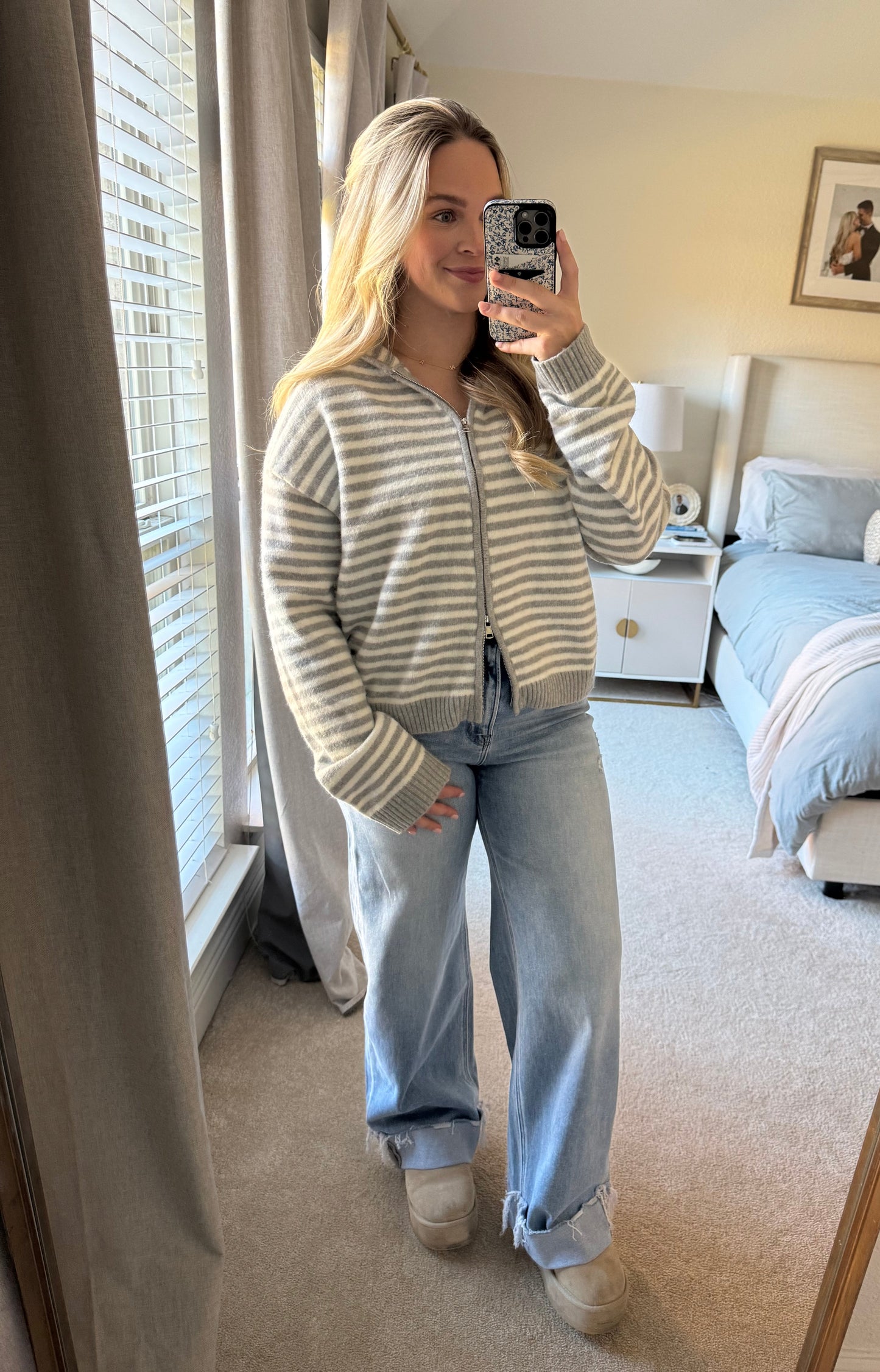 Striped Cardigan Hoodie