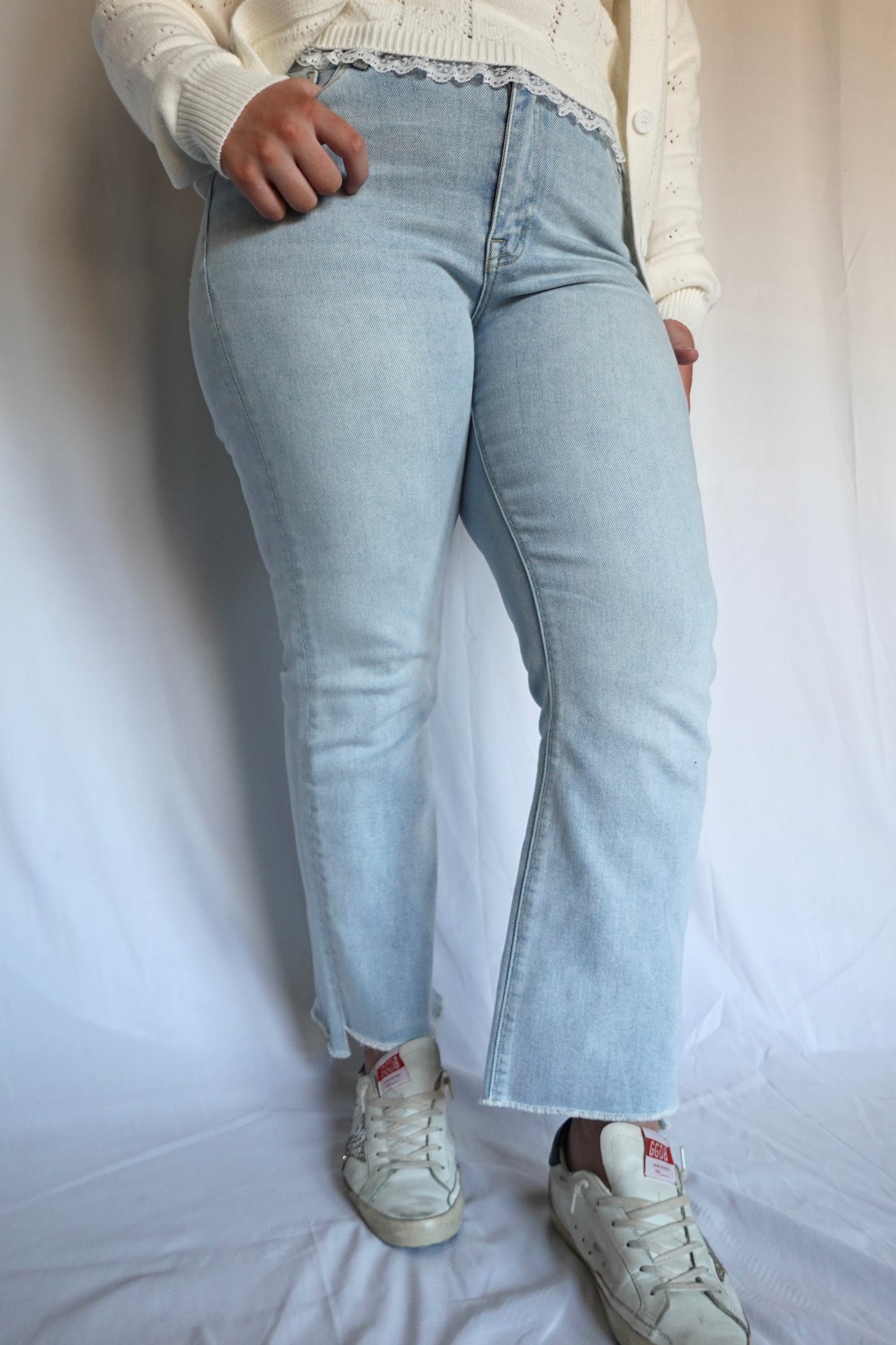 HIGH RISE CROP FLARE STRETCH JEAN