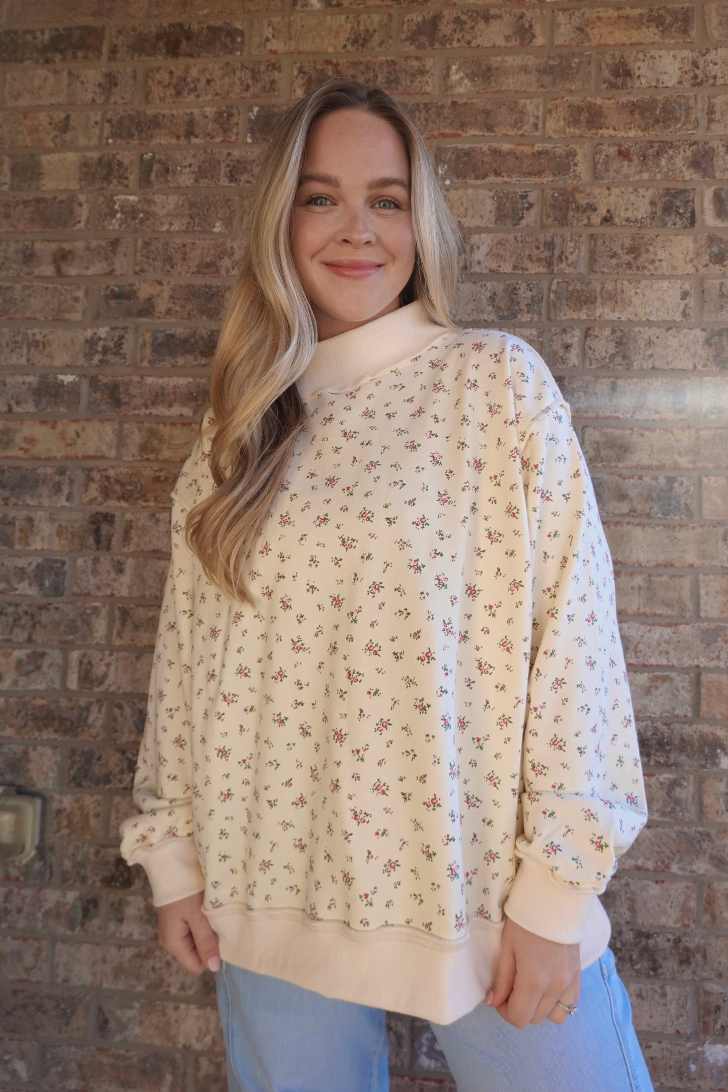 Floral Mock Neck Top