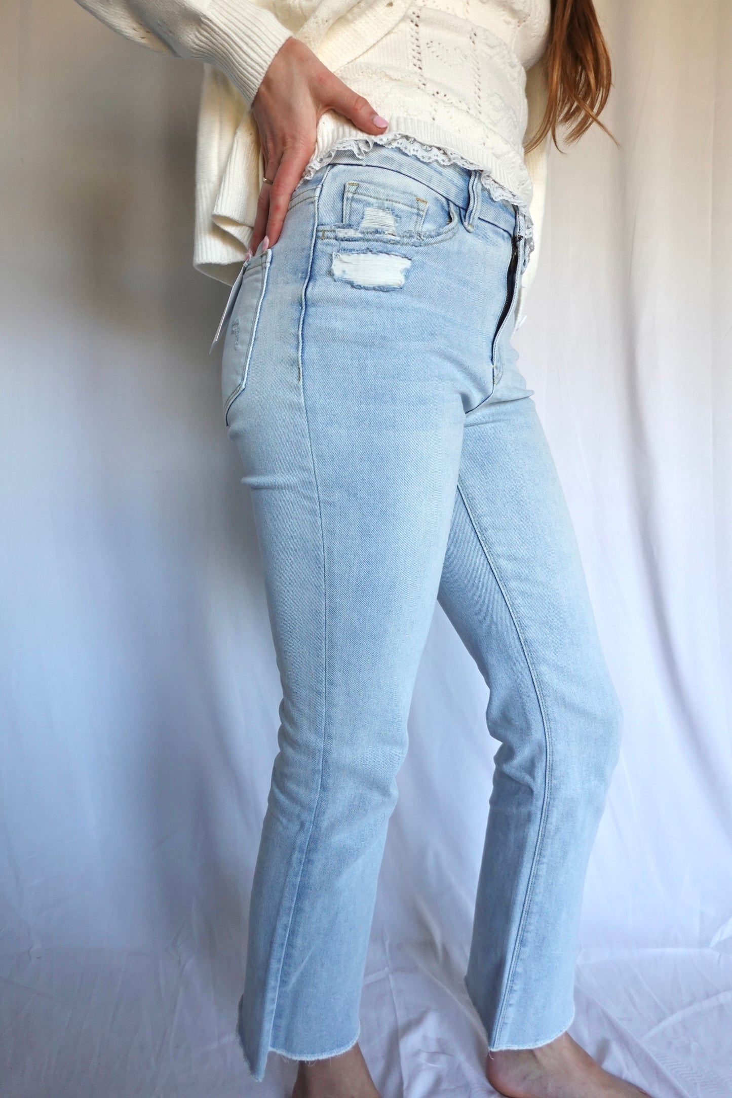 HIGH RISE CROP FLARE STRETCH JEAN