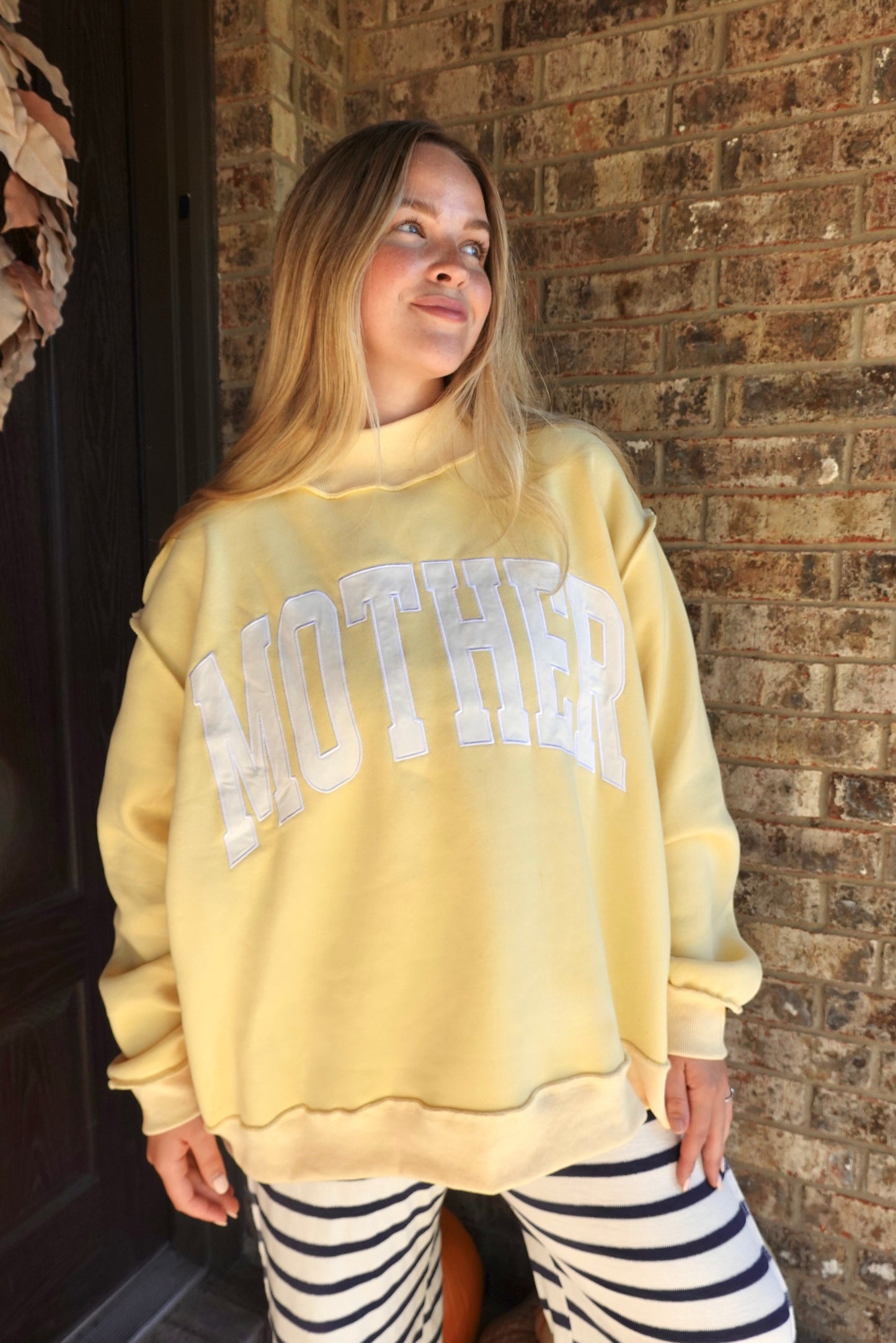 Butter Yellow Mother Mock Neck Sweatshirt