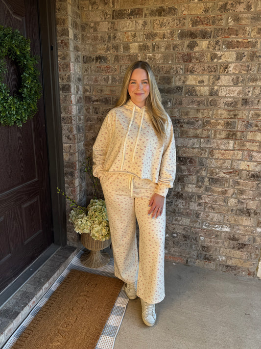 Floral Hoodie + Ankle Pants Set